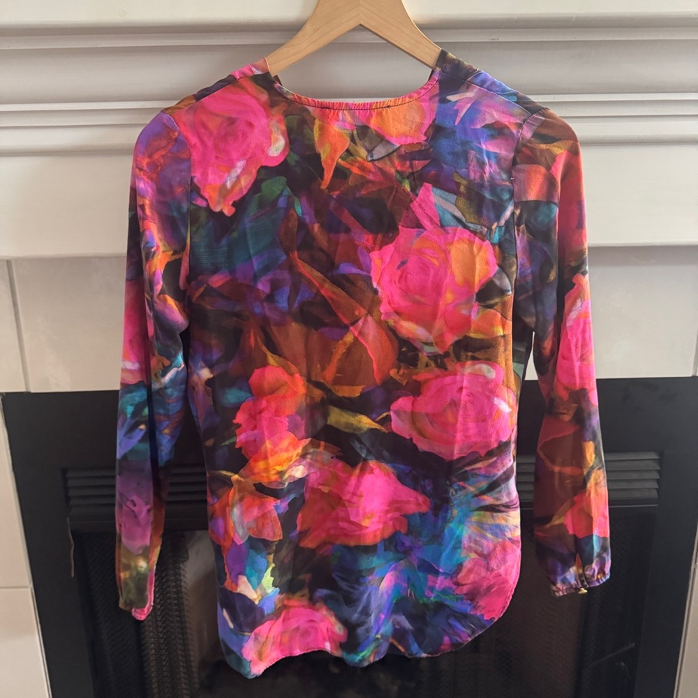 Amanda Uprichard Crossover Wrap Blouse size Petite P - Picture 4 of 5